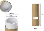 Cilindrična braon kartonska kutijica 46x134mm za bočice (bela iznutra) - 12 kom