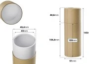 Cilindrična braon kartonska kutijica 51x145 mm za bočice (bela iznutra) - 12 kom Cilindrična braon kartonska kutijica 51x145 mm za bočice (bela iznutra) - 12 kom