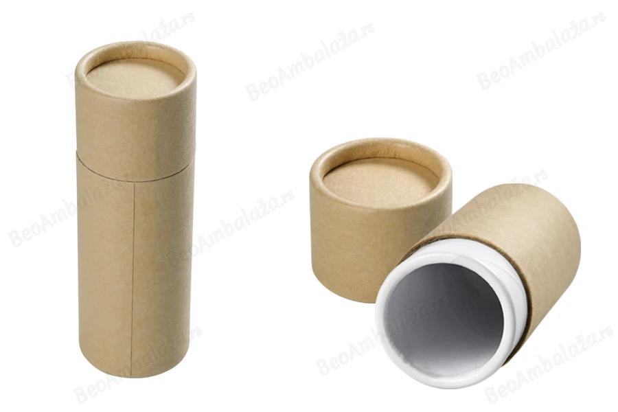 Cilindrična braon kartonska kutijica 36x102mm za bočice (bela iznutra) - 12 kom-slika_proizvoda