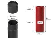 Cilindrična kartonska kutija 48x135mm za bočice (crna iznutra), u 2 boje - 12 kom