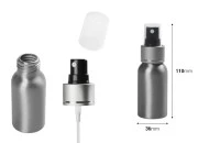 Aluminijumska boca 50mL sa sprejom i providnim zatvaračem - 10 kom