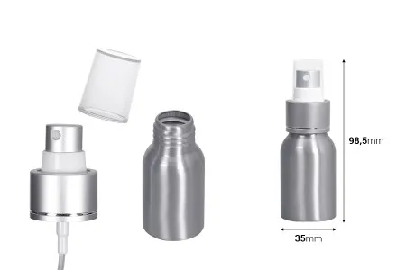 Aluminijumska flaša 30mL sa sprejom i plastičnim zatvaračem - 10 kom-2