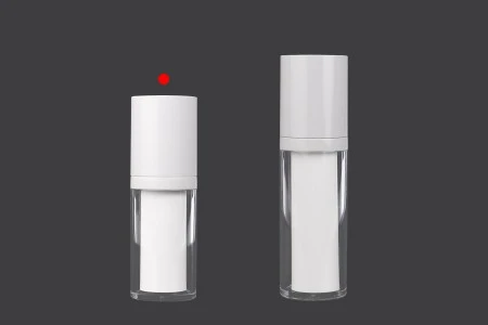 Dopunjiva plastična Airless flašica od 15 mL za kreme, sa spoljnim akrilnim kućištem-3