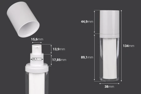 Dopunjiva plastična Airless flašica od 30 mL za kreme, sa spoljnim akrilnim kućištem-2