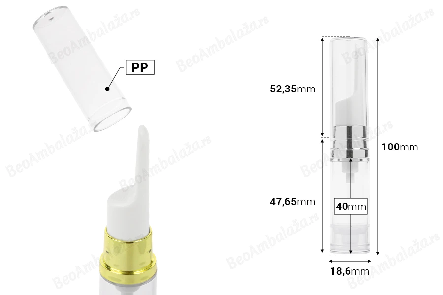 Airless providna bočica 5mL za serum - 12 kom-dimenzije_slike