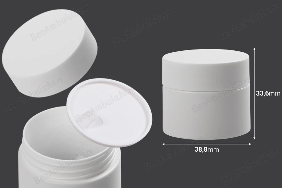 Plastična bela kutijica od 15mL sa duplim dnom i unutrašnjom zaptivkom na poklopcu-dimenzije_slike