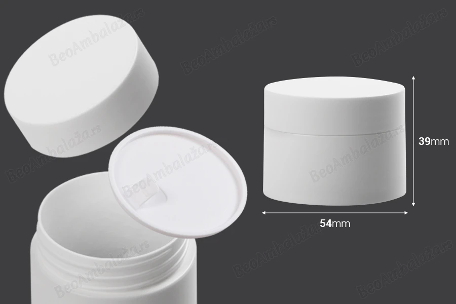 Plastična bela kutijica za kreme 30mL sa duplim dnom, sa poklopcem sa zaptivkom i sa međupoklopcem - 12 kom-dimenzije_slike