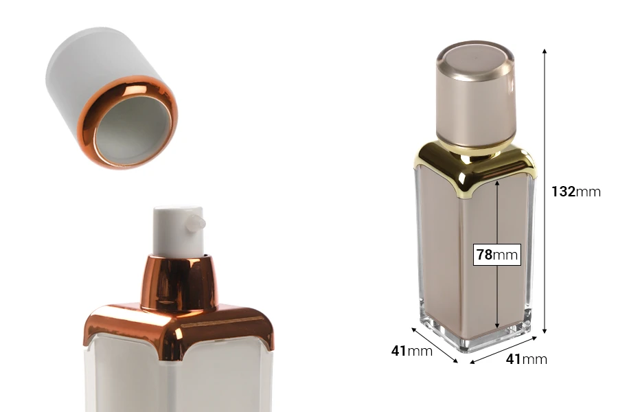 Luksuzna Airless akrilna bočica 30mL za kreme sa pumpicom i zatvaračem-dimenzije_slike