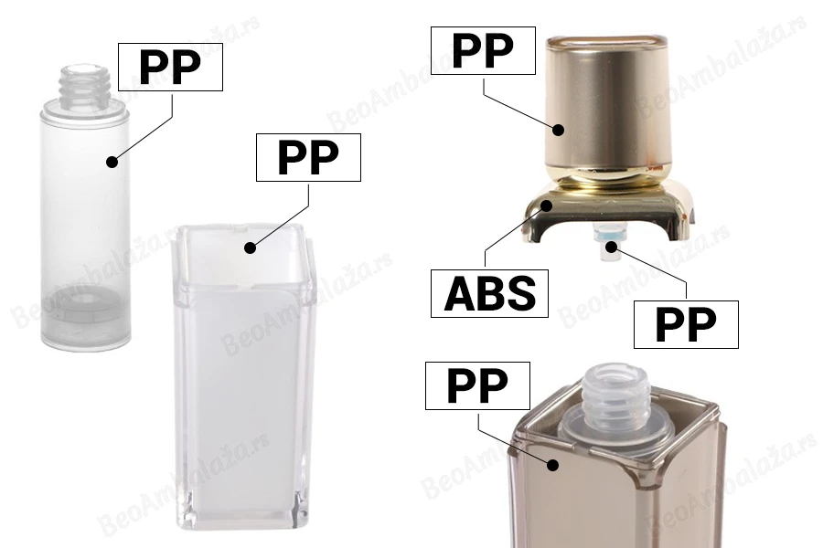 Luksuzna Airless akrilna bočica 30mL za kreme sa pumpicom i zatvaračem-grupa_slika