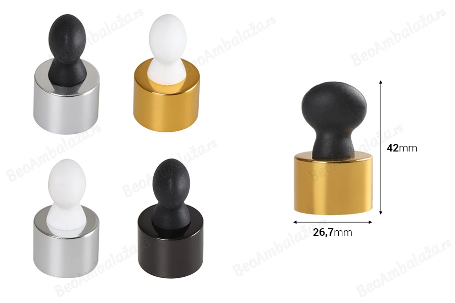Set - aluminijumski prsten i gumica za pipete za bočice sa grlom PP24-dimenzije_slike