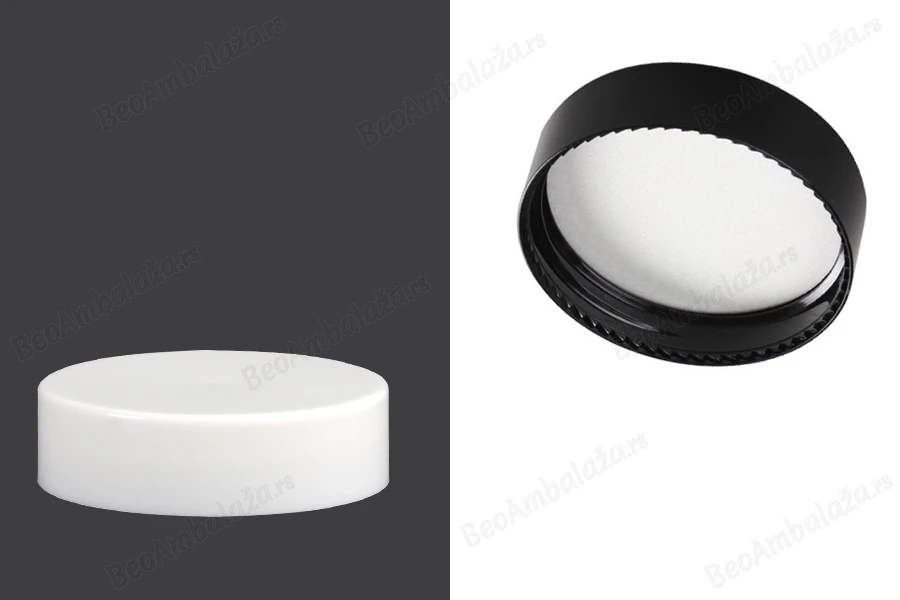 Plastični crni ili beli zatvarač sa unutrašnjom zaptivkom (lajnerom) za teglice od 30mL-slika_proizvoda