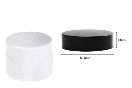 Plastični crni ili beli zatvarač sa unutrašnjom zaptivkom (lajnerom) za teglice od 30mL-2