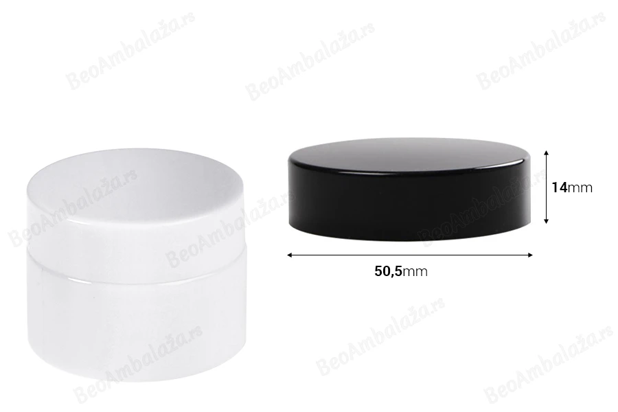 Plastični crni ili beli zatvarač sa unutrašnjom zaptivkom (lajnerom) za teglice od 30mL-dimenzije_slike