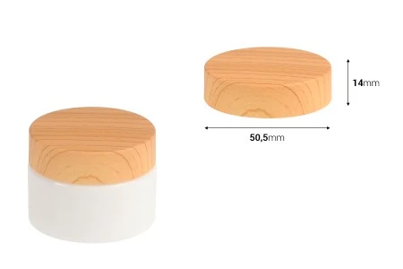 Plastični zatvarač u dezenu drveta sa  unutrašnjom zaptivkom, za teglice 30mL-2