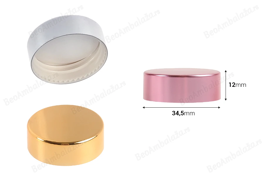 Plastični zatvarač sa aluminijumskim premazom i unutrašnjom zaptivkom, za teglice 5mL i 10mL-dimenzije_slike