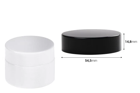 Plastični crni ili beli zatvarač sa unutrašnjom zaptivkom (lajnerom) za teglice od 50mL-2