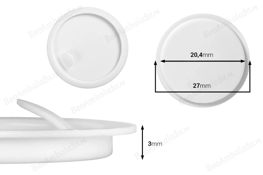 Plastični (PE) međupoklopac 27 mm za teglice 5mL i 10mL-slika_proizvoda