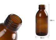 Staklena bočica 150mL za etarska ulja u braon boji, sa grlom PP28 Staklena bočica 150mL za etarska ulja u braon boji, sa grlom PP28-dimenzije_slike