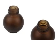 Peskirana okrugla braon staklena bočica 10mL, PP18 - bez zatvarača Peskirana okrugla braon staklena bočica 10mL, PP18 - bez zatvarača