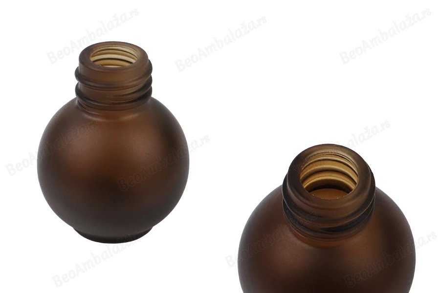Peskirana okrugla braon staklena bočica 10mL, PP18 - bez zatvarača-slika_proizvoda
