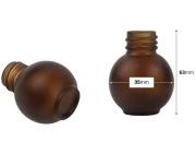 Peskirana okrugla braon staklena bočica 10mL, PP18 - bez zatvarača Peskirana okrugla braon staklena bočica 10mL, PP18 - bez zatvarača