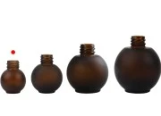Peskirana okrugla braon staklena bočica 10mL, PP18 - bez zatvarača Peskirana okrugla braon staklena bočica 10mL, PP18 - bez zatvarača