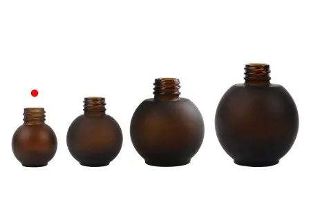 Peskirana okrugla braon staklena bočica 10mL, PP18 - bez zatvarača-5