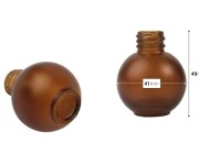 Okrugla staklena bočica od 20mL, od karamel braon peskiranog stakla