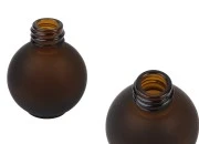 Peskirana okrugla braon staklena bočica 20mL, PP18 - bez zatvarača Peskirana okrugla braon staklena bočica 20mL, PP18 - bez zatvarača