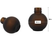 Peskirana okrugla braon staklena bočica 20mL, PP18 - bez zatvarača Peskirana okrugla braon staklena bočica 20mL, PP18 - bez zatvarača