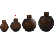 Peskirana okrugla braon staklena bočica 20mL, PP18 - bez zatvarača Peskirana okrugla braon staklena bočica 20mL, PP18 - bez zatvarača