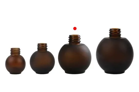 Peskirana okrugla braon staklena bočica 30mL, PP18 - bez zatvarača-7