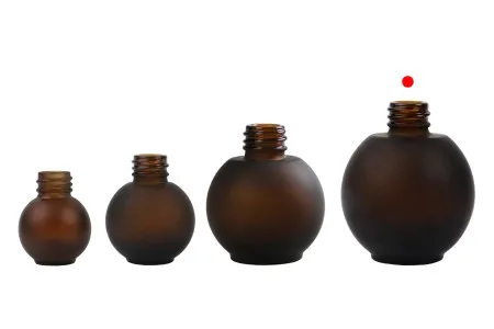 Peskirana okrugla braon staklena bočica 50mL, PP18 - bez zatvarača-7