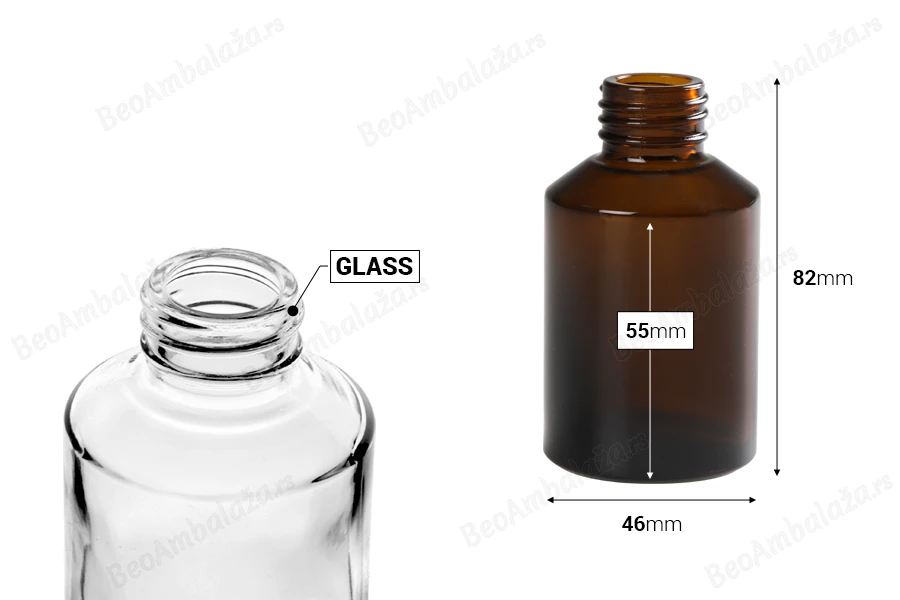 Staklena flašica 60mL sa prečnikom grla PP24-dimenzije_slike