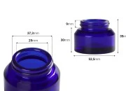 Staklena plava teglica 30mL za kreme - bez zatvarača Staklena plava teglica 30mL za kreme - bez zatvarača