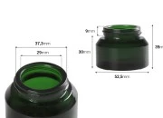 Staklena zelena teglica 30mL za kreme - bez zatvarača Staklena zelena teglica 30mL za kreme - bez zatvarača