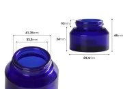 Staklena plava teglica 50mL za kreme - bez zatvarača Staklena plava teglica 50mL za kreme - bez zatvarača