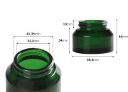 Staklena zelena teglica 50mL za kreme - bez zatvarača Staklena zelena teglica 50mL za kreme - bez zatvarača