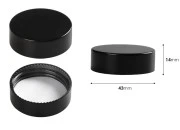Crni plastični zatvarač sa unutrašnjom zaptivkom, za teglice od 30mL-dimenzije_slike