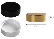Plastični zatvarač sa aluminijumskim premazom i unutrašnjom zaptivkom za teglice 50mL Plastični zatvarač sa aluminijumskim premazom i unutrašnjom zaptivkom za teglice 50mL