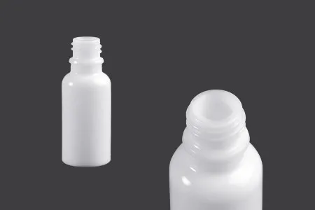 Bela staklena bočica za etarska ulja 20mL, sa grlom PP18 - bez zatvarača-1