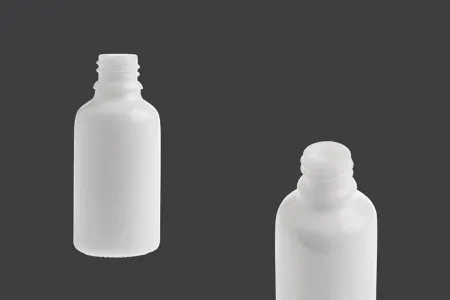 Bela staklena bočica za etarska ulja 30mL, sa grlom PP18 - bez zatvarača-1