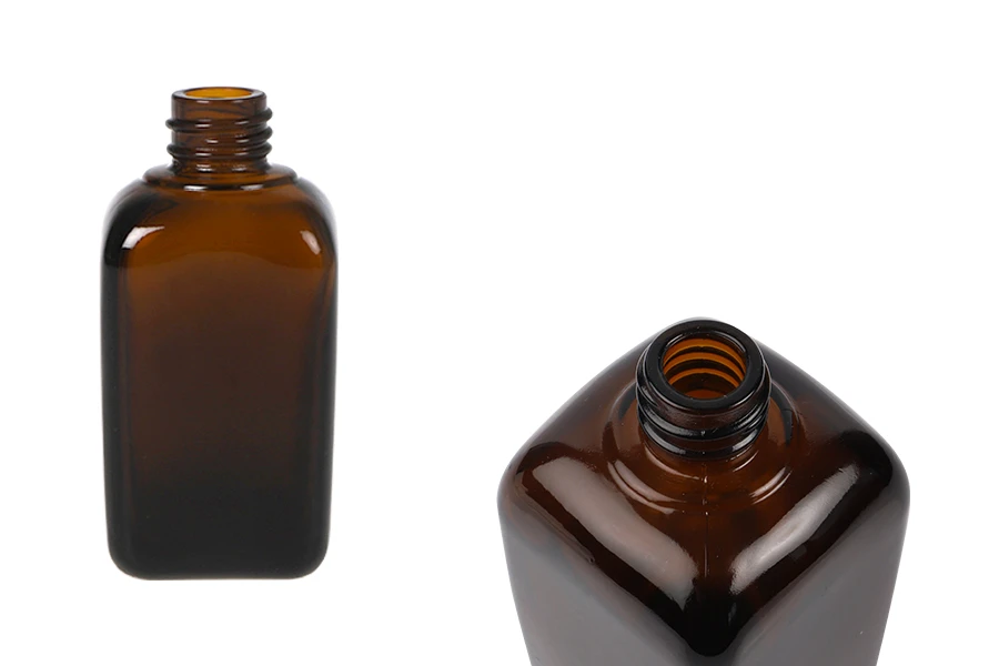 Staklena karamel bočica za etarska ulja 100mL, sa grlom PP18-slika_proizvoda