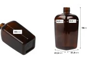Staklena karamel bočica za etarska ulja 100mL, sa grlom PP18-dimenzije_slike