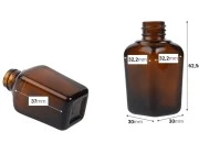 Staklena karamel bočica za etarska ulja 20mL, sa grlom PP18