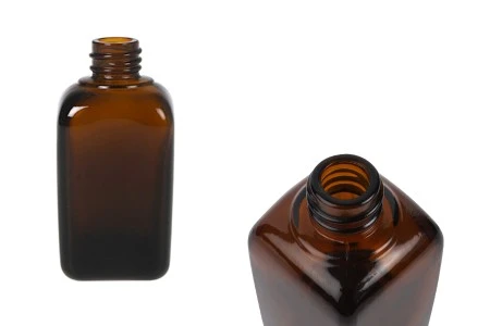 Staklena karamel bočica za etarska ulja 50mL, sa grlom PP18-1