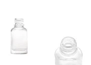Staklena ovalna providna bočica za etarska ulja 10mL, sa grlom PP18
