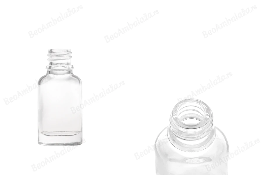 Staklena ovalna providna bočica za etarska ulja 10mL, sa grlom PP18-slika_proizvoda