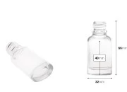 Staklena ovalna providna bočica za etarska ulja 10mL, sa grlom PP18