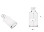 Staklena ovalna providna bočica za etarska ulja 20mL, sa grlom PP18-dimenzije_slike